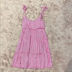 Forever 21 Pink Gingham Tiered Sundress – Size Small
